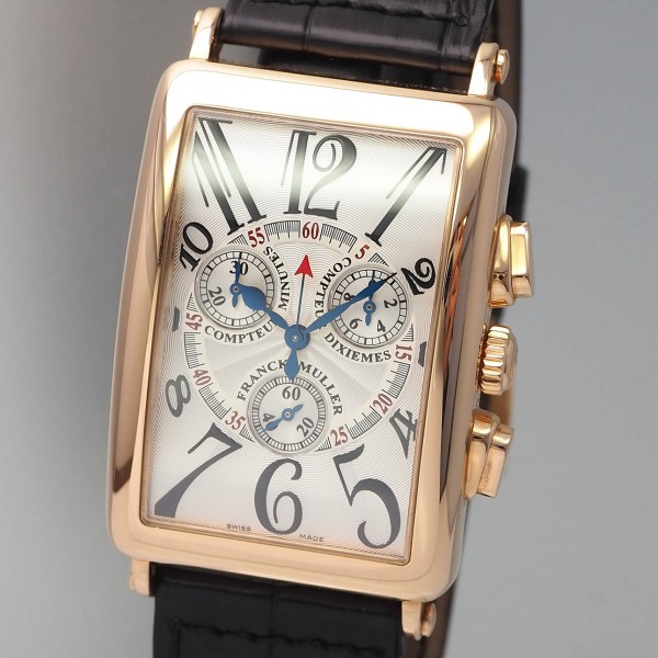 Franck Muller Long Island Chronograph 18k Rosegold Box & Papers 1000 CC QZ Quarz